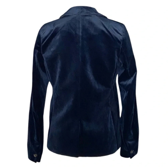 ABERCROMBIE & FITCH | Velvet Single-Breasted Navy Blazer Size 4 - Picture 5 of 10